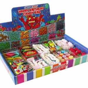 CAPTAIN PLAY Retro Candy Bar, 90 Pieces Individually Wrapped, Retro Box with 9 Varieties without Chocolate, 490 g Special Candy Mix