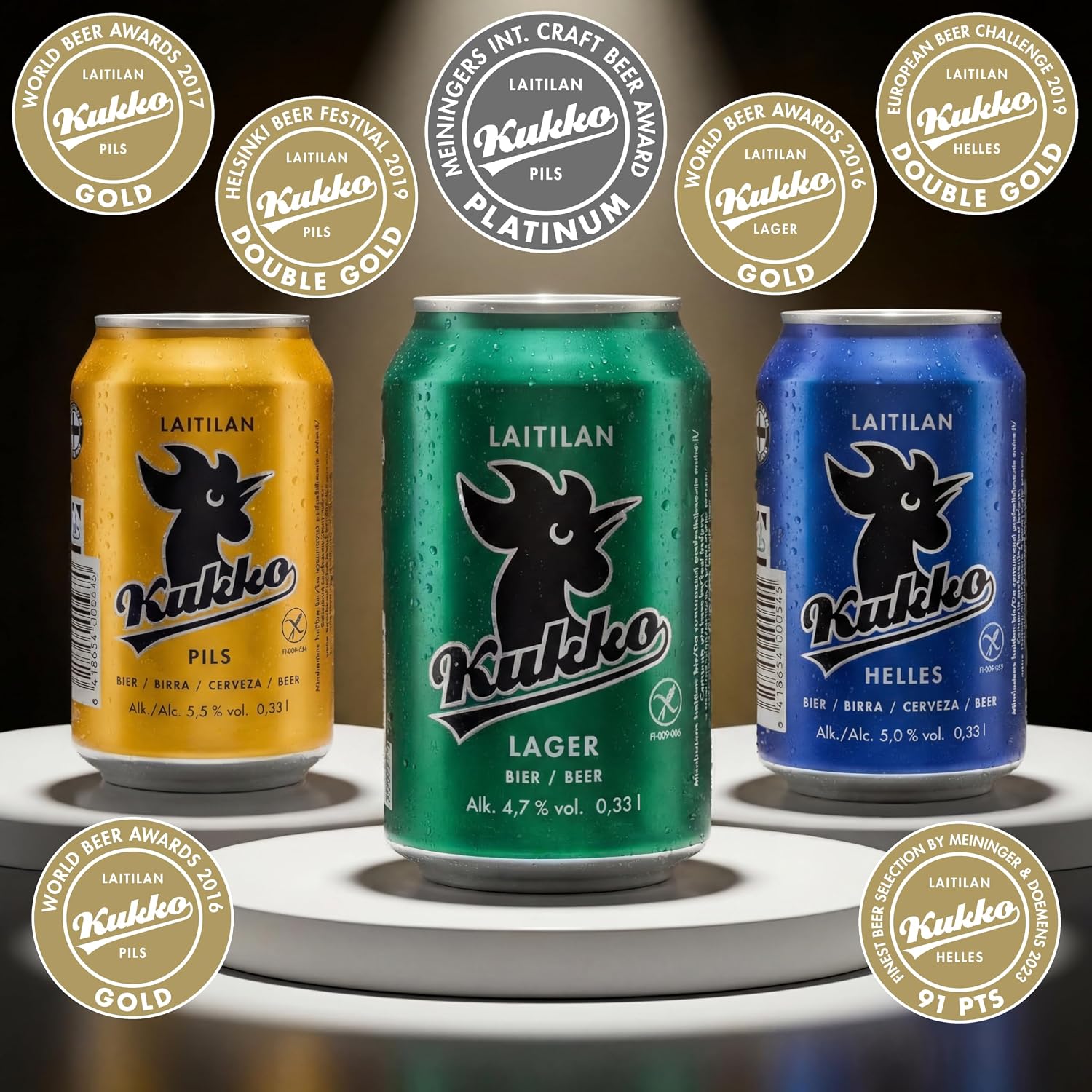 Kukko Lager, Pils & Helles Tasting Pack, Premium Craft Beer, 24 x 0.33 Litre – Bild 2