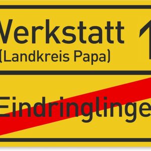 Workshop Sign as a Christmas Gift for Dad – Gift Ideas for Father’s Day or Birthdays – 30 x 20 cm Plastic Place-Name Sign