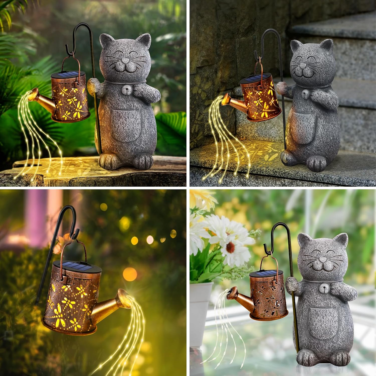 Hinshark Gifts for Women, Mum, Cat, Garden Decoration, Solar Garden Statues – Bild 7