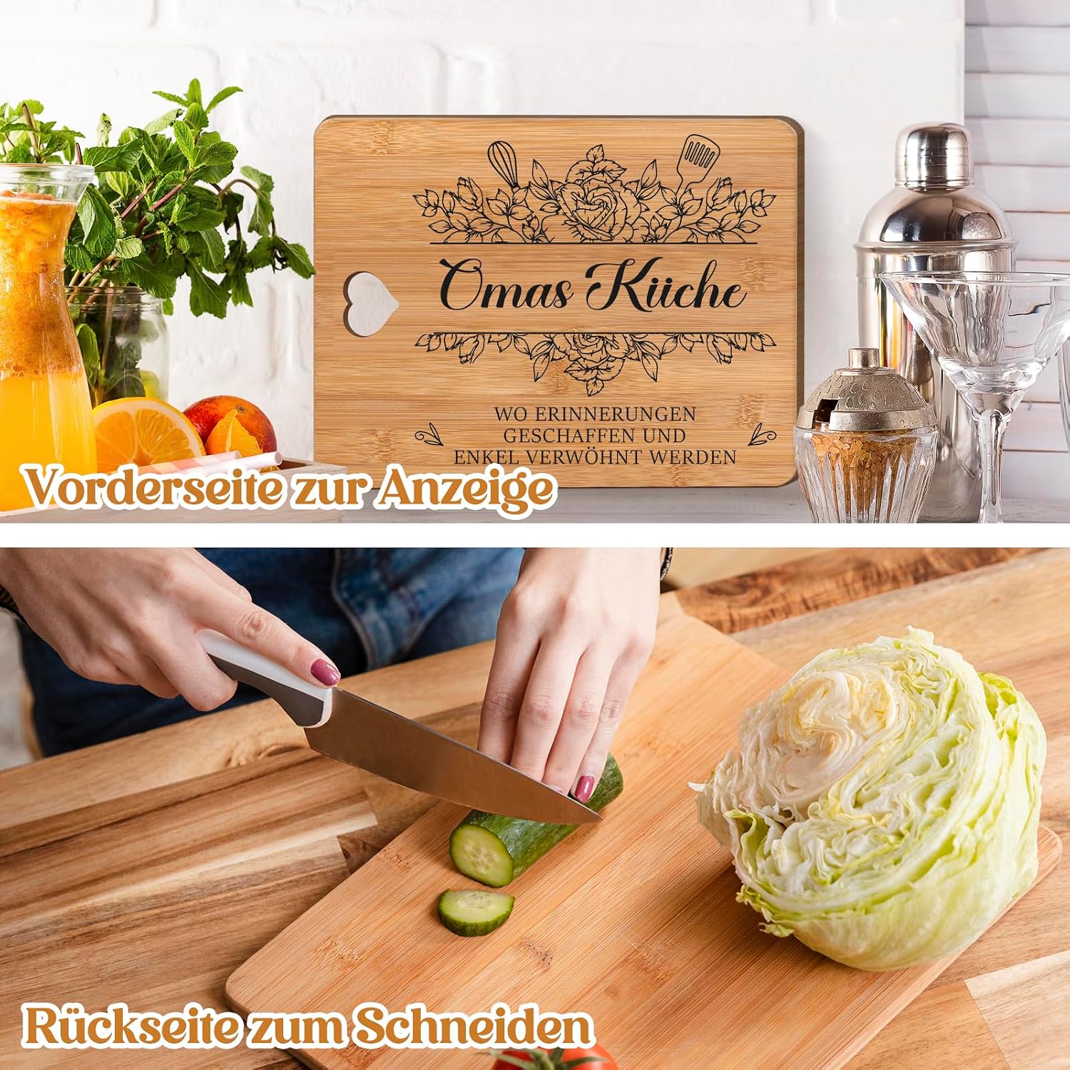Grandma Gift, Birthday Gift for Grandma - Bamboo Chopping Board – Bild 5