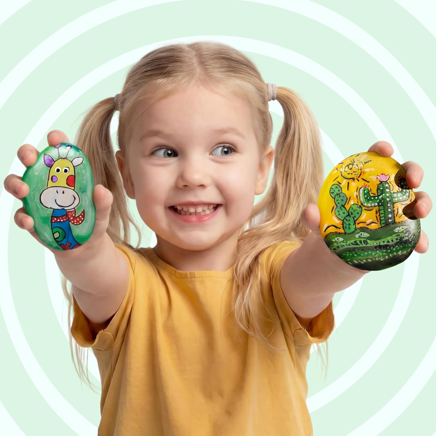 Joyin Stones Painting Set Craft Set for Children 6 7 8 9 10 11 12 Years, Creative Stone Painting Craft Gift Girls from 6-12 Years Halloween Gift – Bild 3