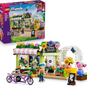 LEGO Friends Creative Flower Shop – Miniature Play Set with Artificial Flowers, Vases & Bouquets, 2 Mini Figures, Bicycle & Accessories – Children’s Room Decoration – Gift Idea for Girls from 7 Years