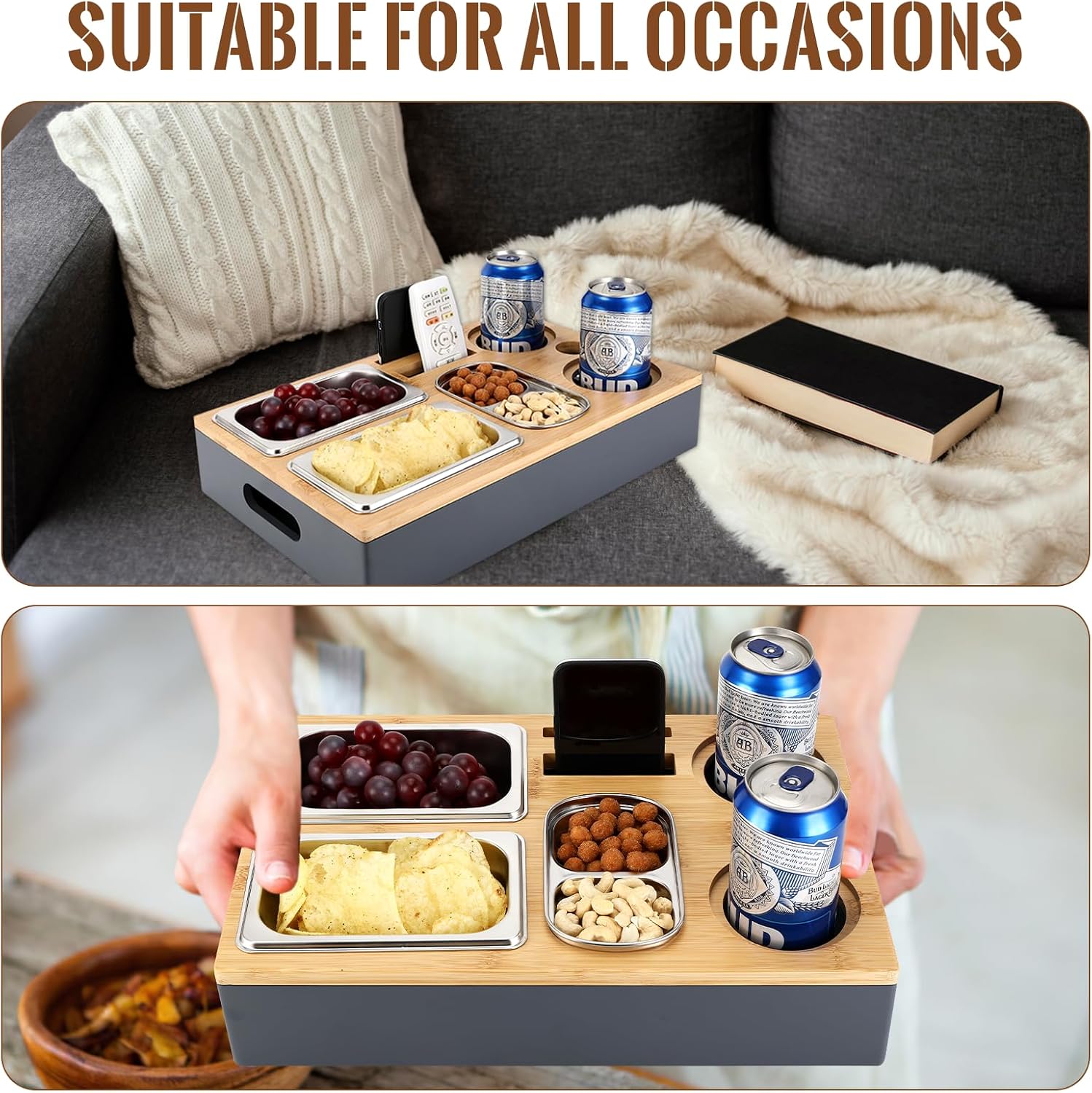 Coffee Bar Snack Box with Stainless Steel Snack Bowls with Removable Lid – Bild 2