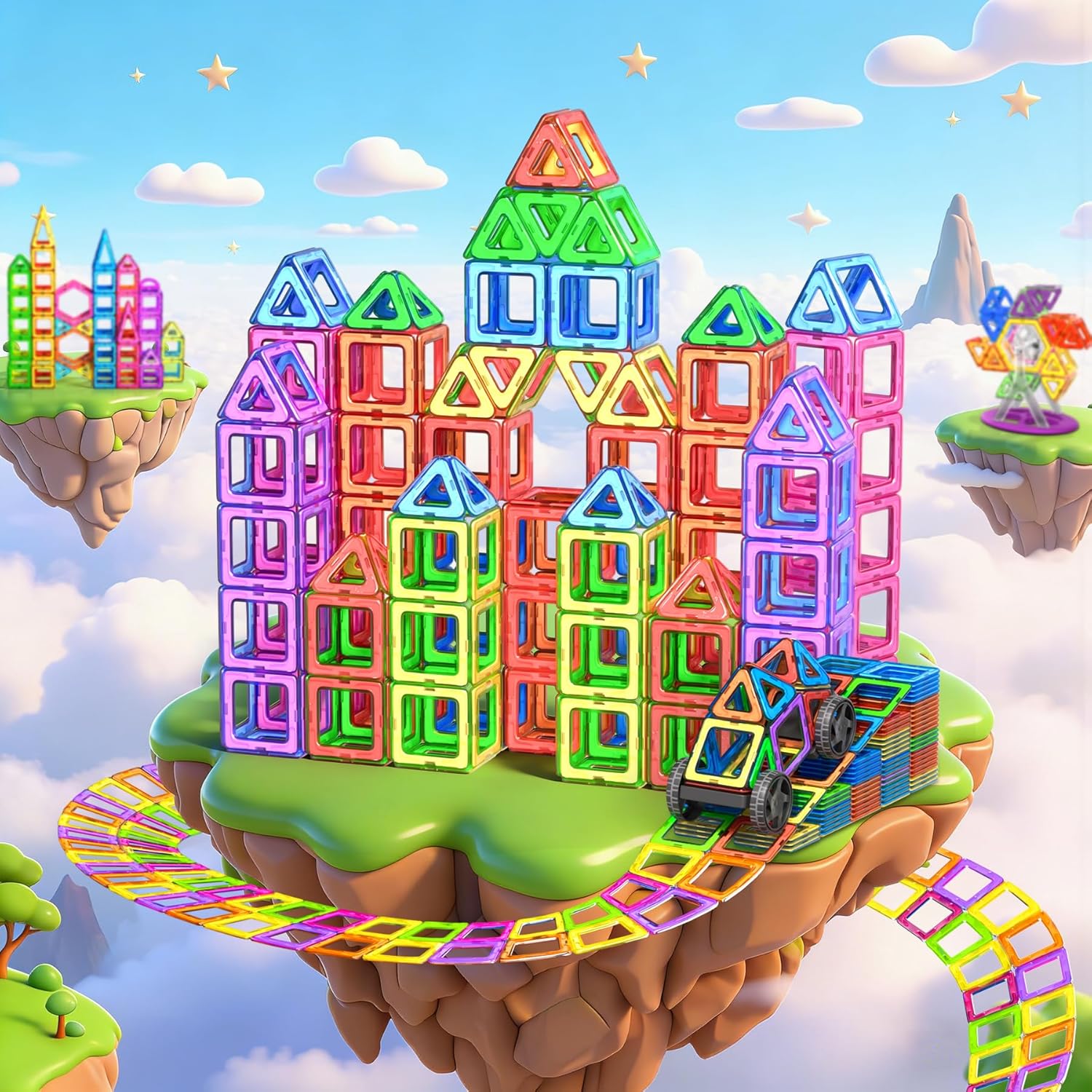 WOOBLO Magnetic Building Blocks for Children, 136 Pieces Magnetic Building – Bild 2