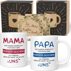 Mum Dad Cups with Saying – Gifts Parents – Dad Gifts Mum – Birthday Gifts for Father Mother – Gift Ideas for Birth