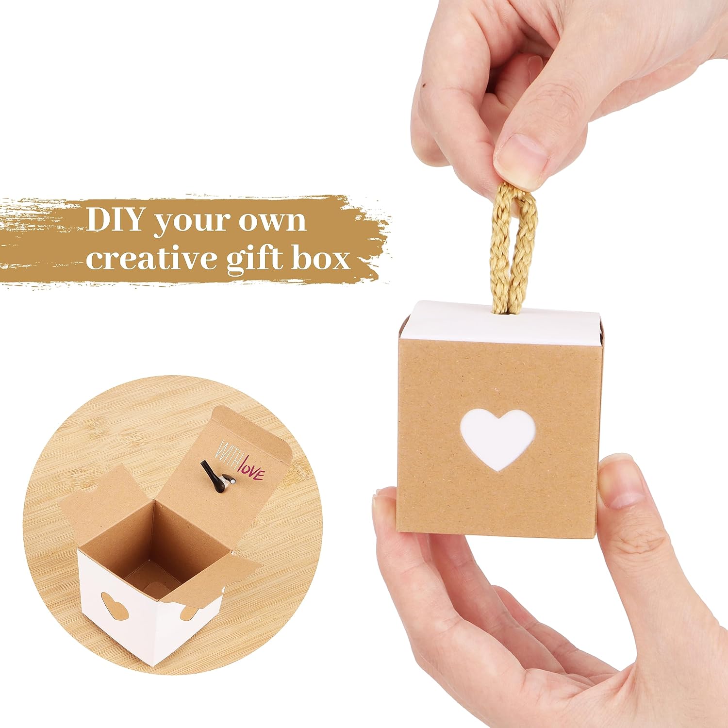 Pack of 40 Small Gift Boxes Kraft Paper Chocolate Boxes Empty – Bild 4