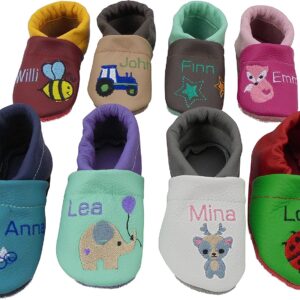 Leather slippers crawling shoes slippers girls boys name