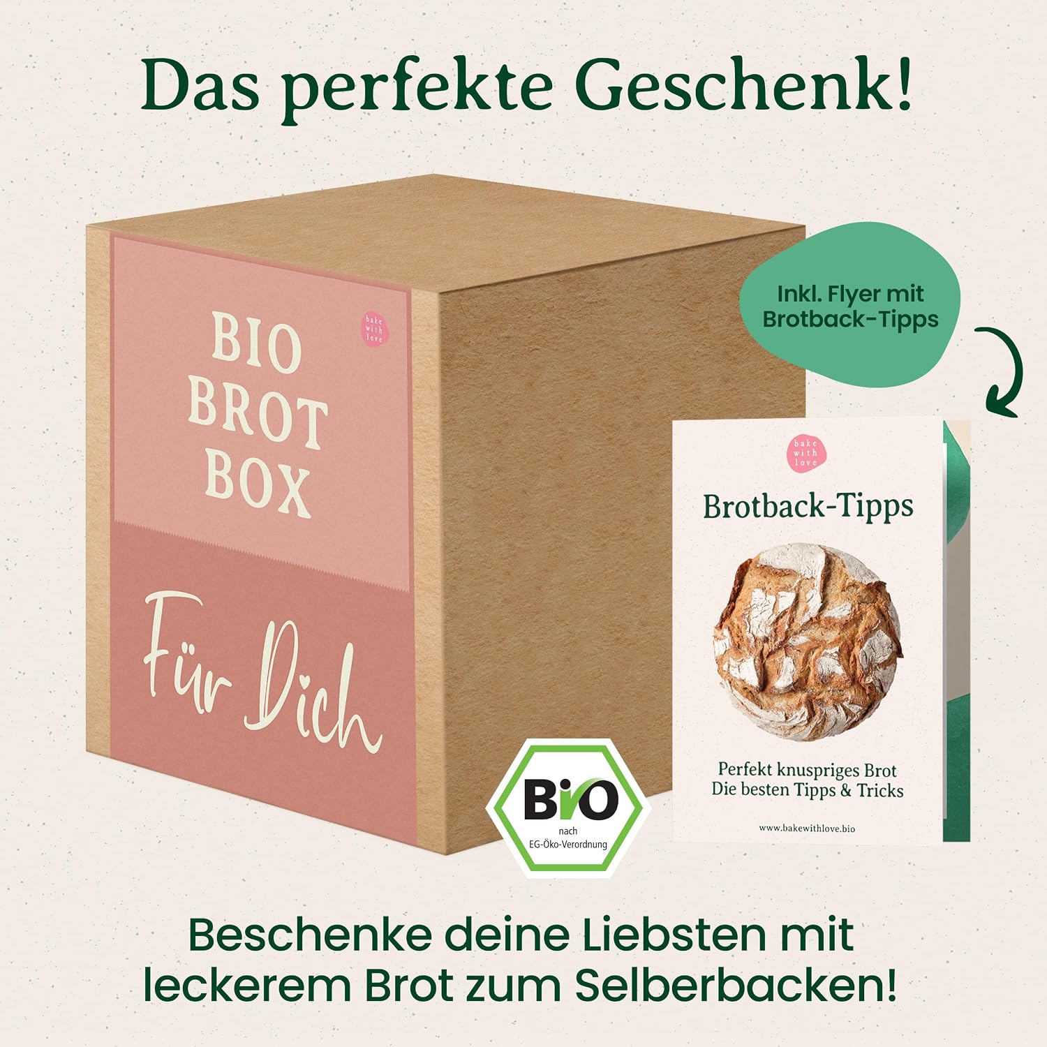 Organic Bread Baking Mixes Gift Basket "Für Dich" - 8 Varieties for Baking Yourself - Ideal as a Thank You or Birthday Gift for Women, Mum and Girlfriend - Bake with Love – Bild 8