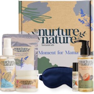 Nurture by Nature Wellness Gift Set for Women – 6-Piece Bath and Beauty Set with Body Butter, Shower Oil, Pillow Spray, Bath Salts & Sleeping Mask – Ideal for Christmas, Mother’s Day & Birthdays