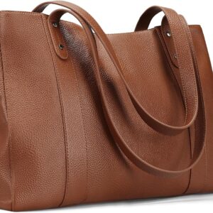 befen Genuine Leather Handbag Women’s Large Shopper Bag, 15.6 Inch Laptop Bag, Leather Tote Bag, Briefcase Teacher Bag with Laptop Compartment, Fashion Shoulder Bag for Business, Office, School