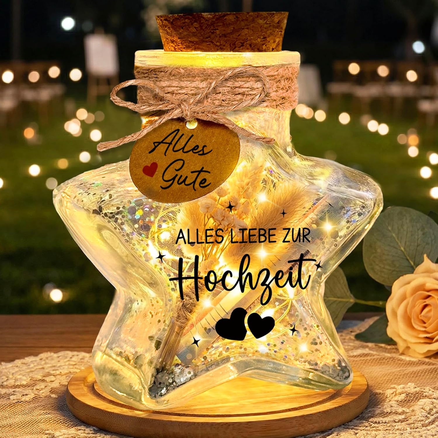 Money Gift Wedding - LED Star Shaped Bottle Light – Bild 9