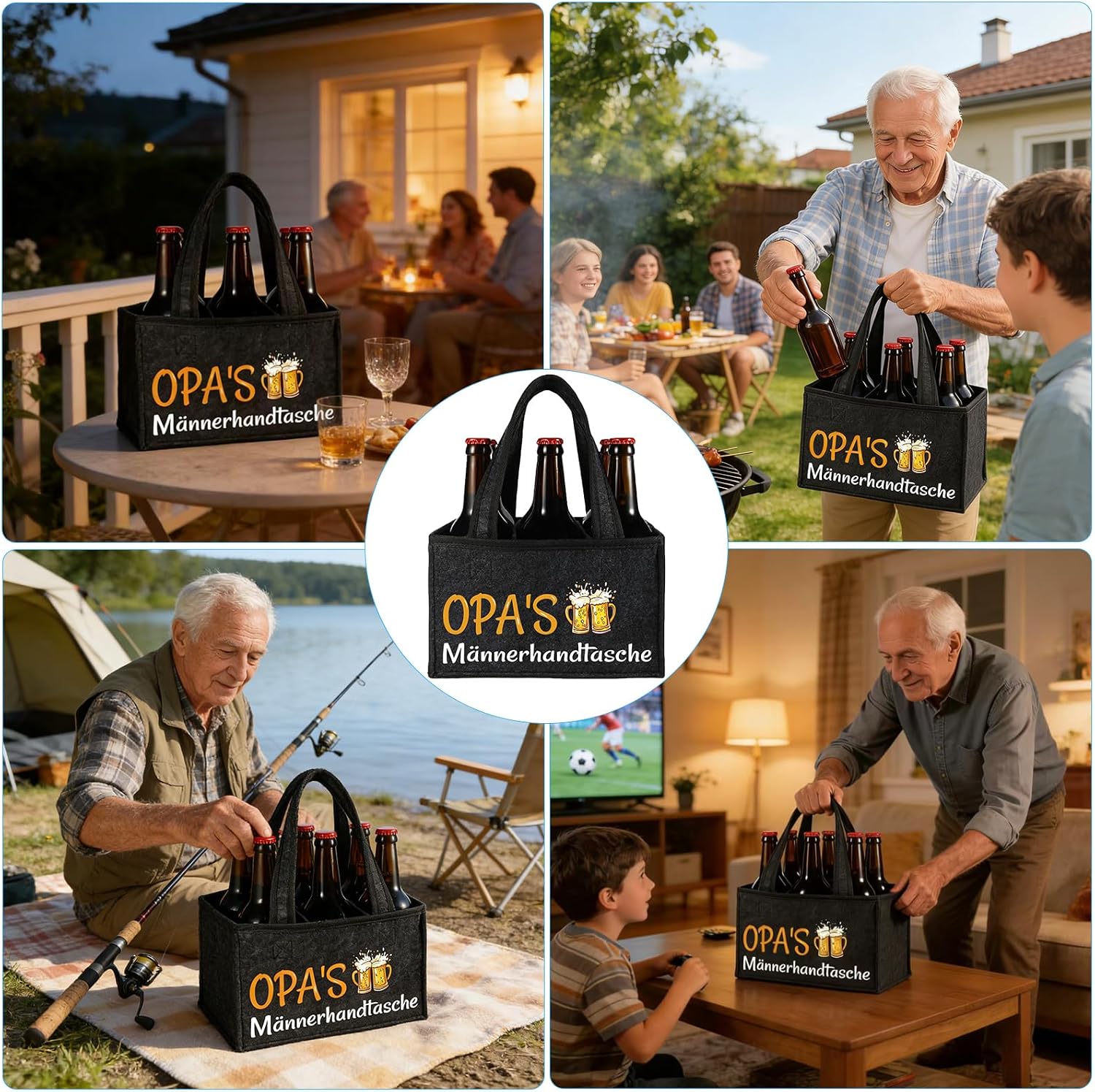 Men's Beer Handbag, Funny Gifts for Men, Men's Gifts, Birthday Gift for Men, Reusable Bottle Bag for Grandpa, Dad, Father Gift, Grandpa, Grandpa's Men's Handbag – Bild 7