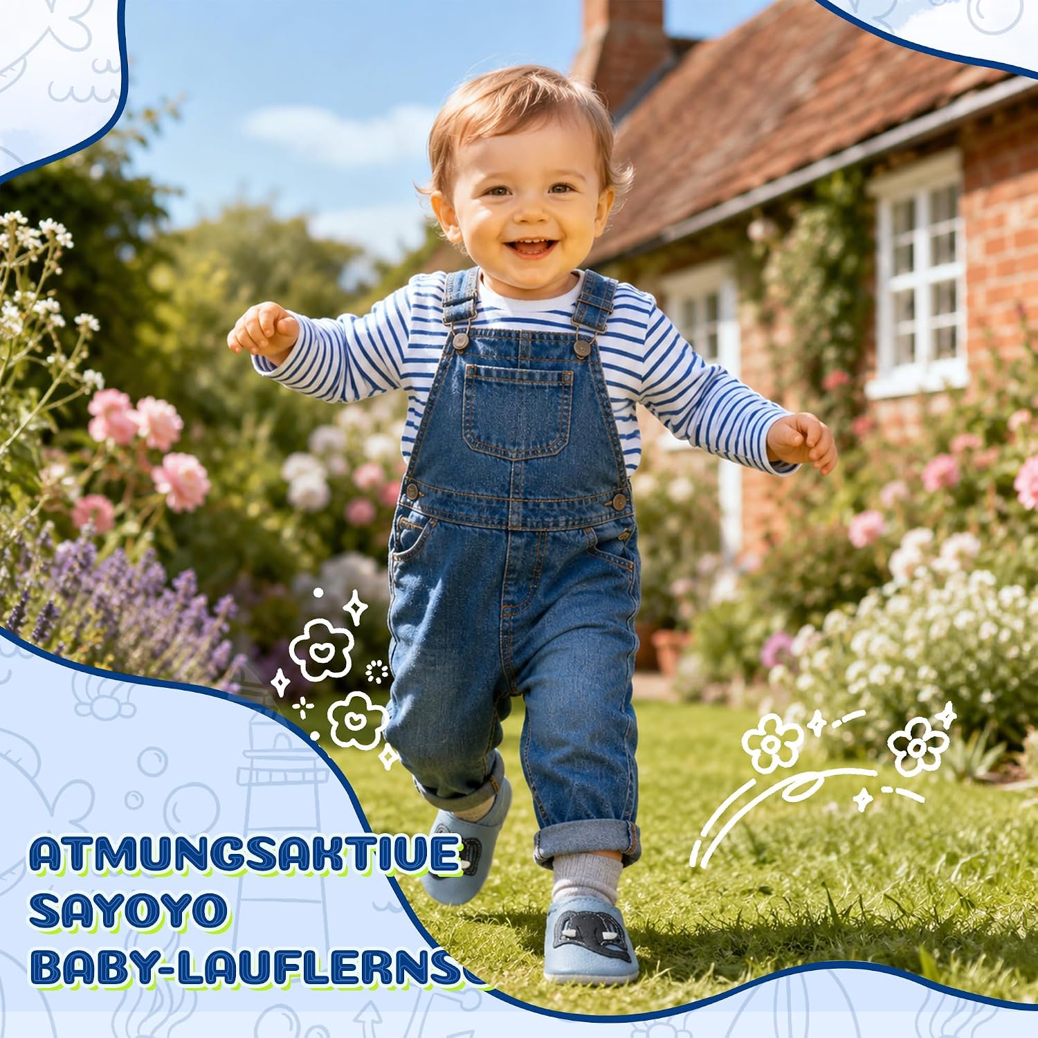 SAYOYO Soft leather first walking shoes, crawling shoes, baby slippers, toddler, leather shoes, boys and girls. – Bild 2