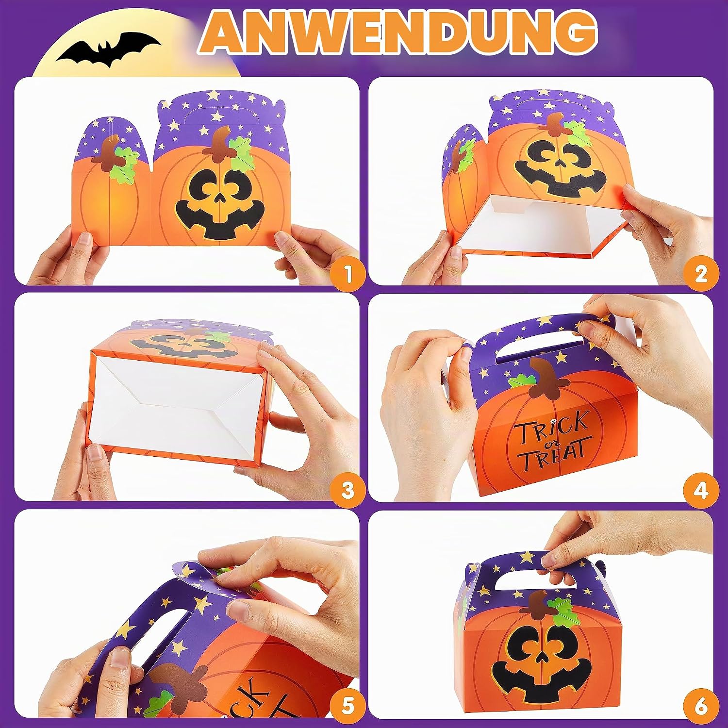 JOYIN Pack of 24 3D Halloween Gift Boxes, Gift Box Sweets, Cakes, Chocolate, Cookies, Biscuits Cardboard, Gift Packaging (Halloween Characters 1) – Bild 5