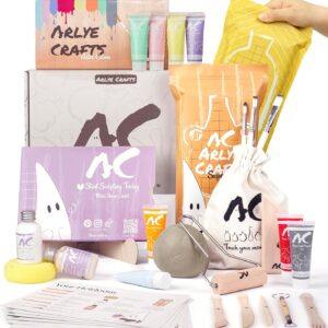 Pottery Set for Home Without Burning – 2 kg Air-Drying Clay with Acrylic Paint Set, Tool & Instructions – DIY Ceramic Craft Set for Beginners, Children & Adults Gift