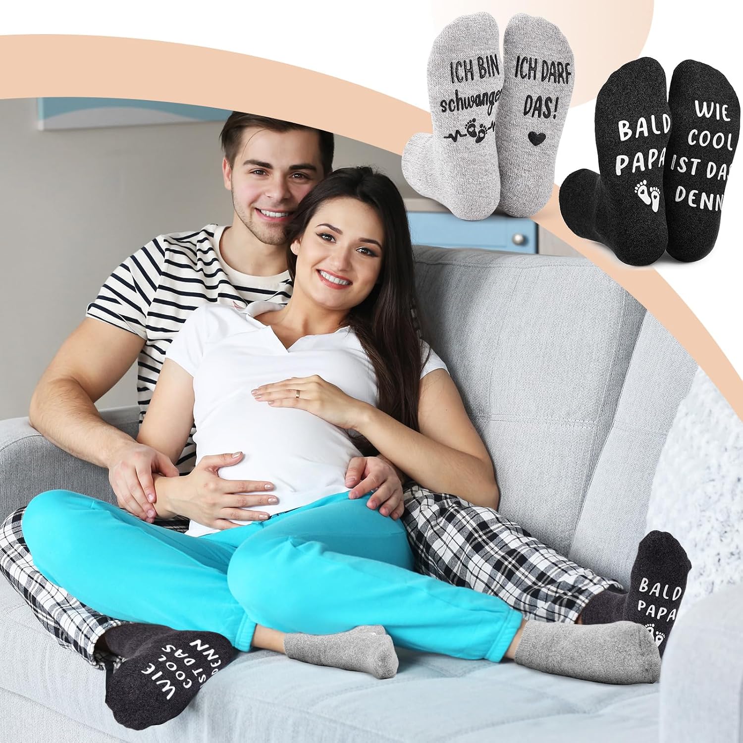 Jadive Gifts for New Parents Non-Slip Socks Decision Coin – Bild 7