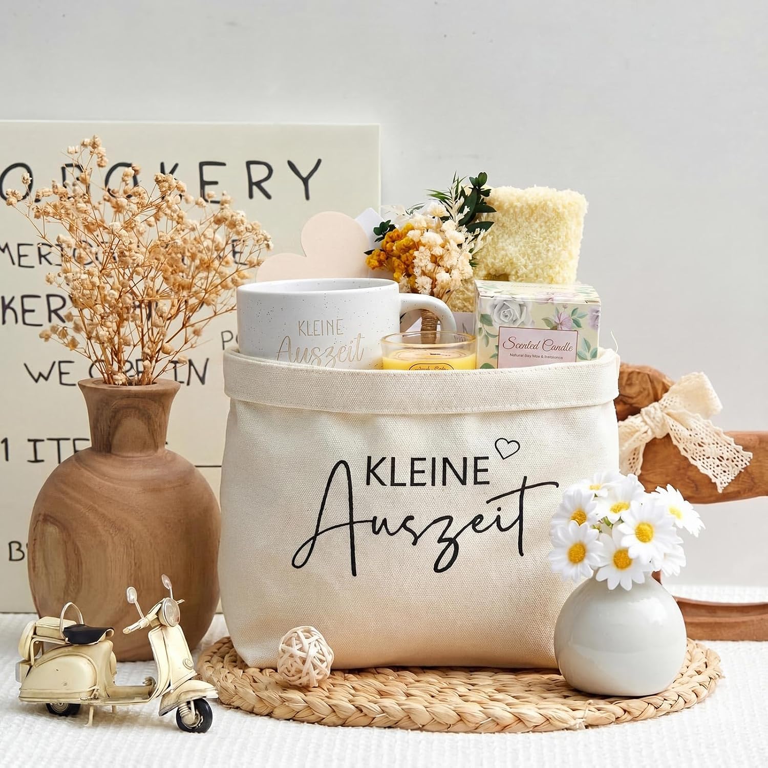 Xuniea Kleine Auszeit Gift Basket Women Wellness Gift Vanilla Yellow – Bild 5