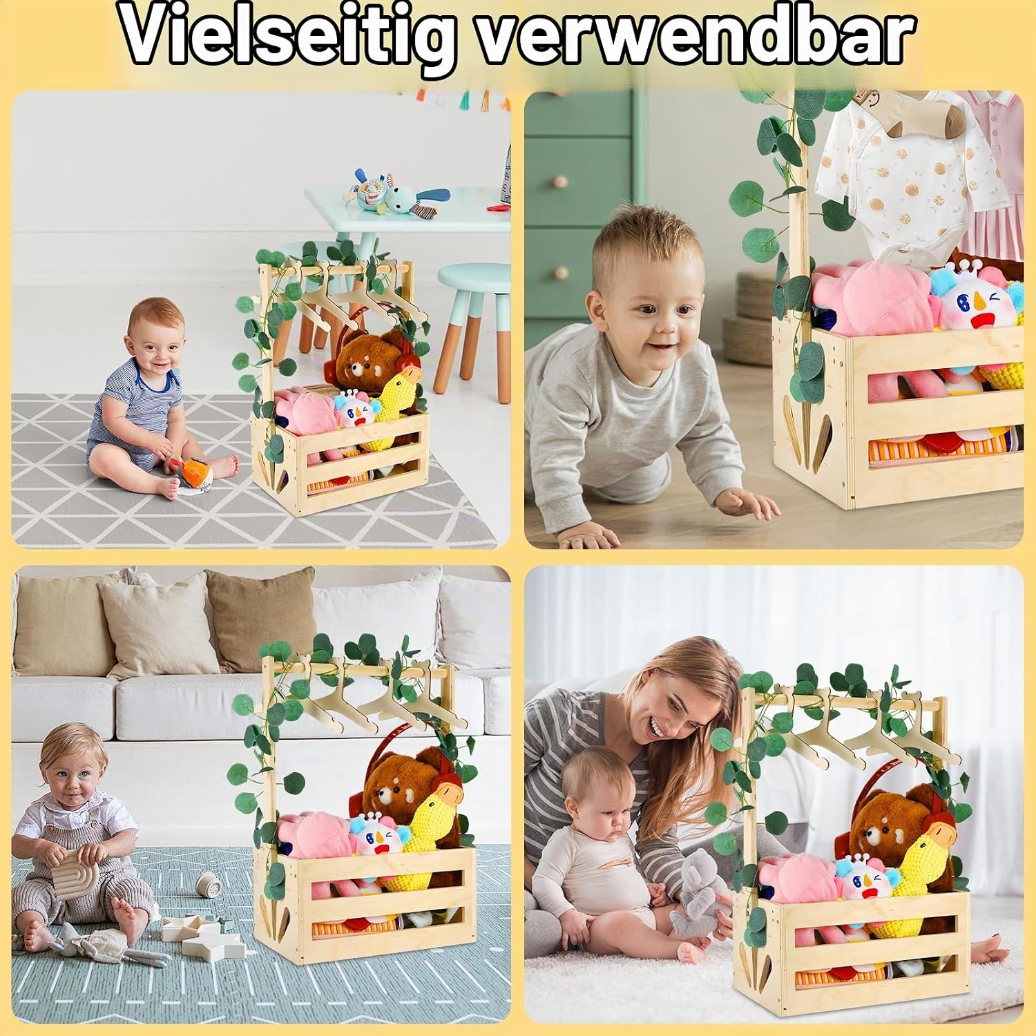 Baby Shower Gift Box Basket for Baby Personalised Gifts with Wood – Bild 7