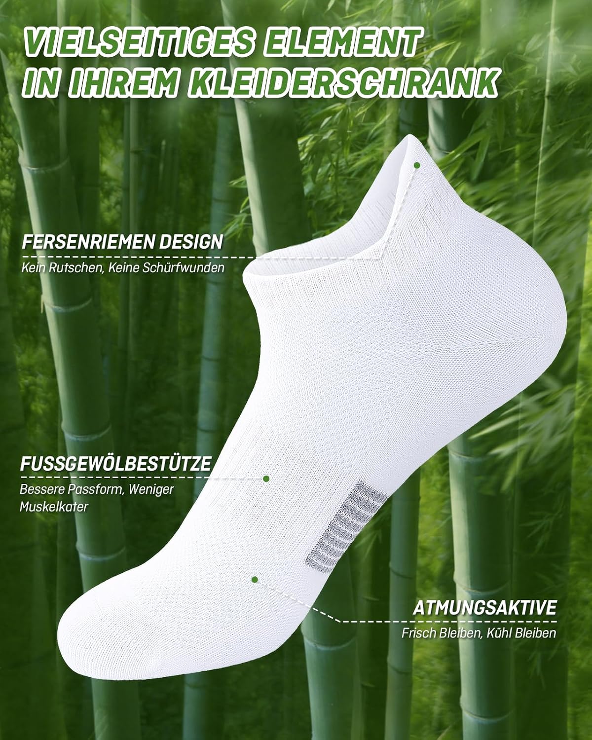 Bamboo Trainer Socks for Women, 6 Pairs, Breathable – Bild 5