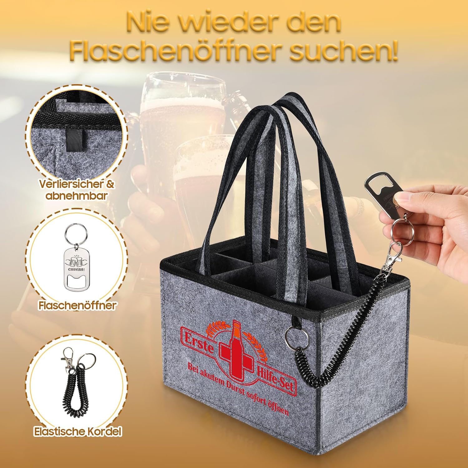 CASEBOT Funny gifts for men, men's handbag, men's gifts, First aid, bottle bag – Bild 5
