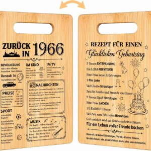 Giftota Back in 1966 Chopping Board – 60th Birthday Gift for Women & Men, Double Sided Bamboo Chopping Board with Card – Kitchen Gift for Dad, Mum, Husband, Wife, Boyfriend