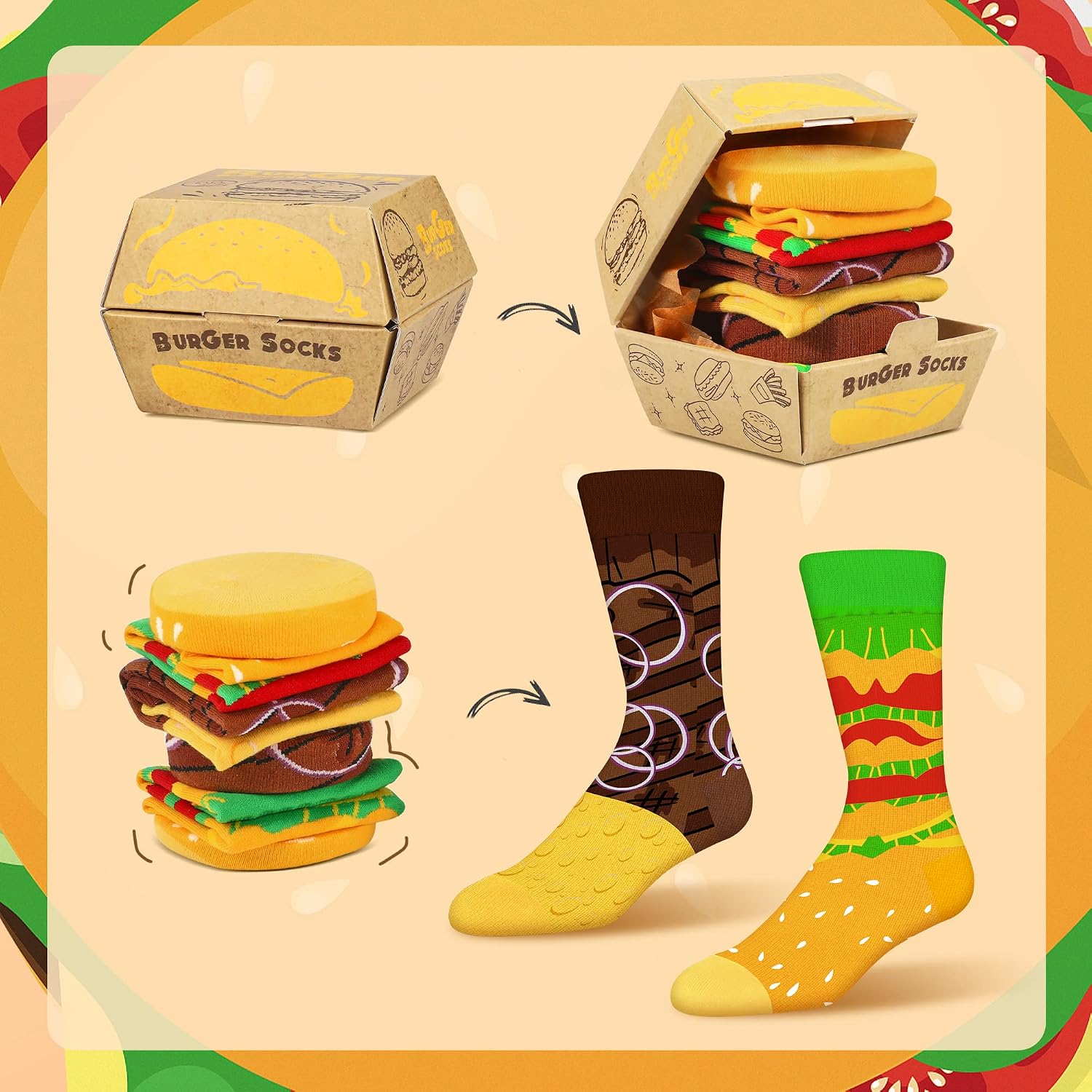 AGRIMONY Funny Socks Men Boys Women Funny Crazy Socks Box Gifts for Men Teenager Boyfriend Dad Father's Day Gift Valentine's Day Christmas Stockings Gift Ideas – Bild 4