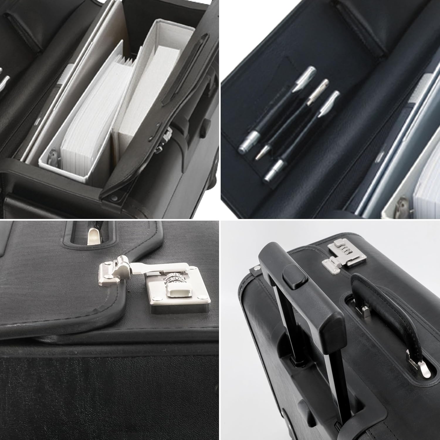 Alassio - 92301 SILVANA - trolley pilot case, wheeled, imitation leather, black – Bild 6