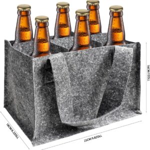 Men’s Handbag Beer Bottle Bag Felt 6 Bottles Drink Bag with Bottle Opener Felt Bag Bottle Carrier Beer Carrier Bottle Basket for Men Women Water Bottles Wine Beer Party