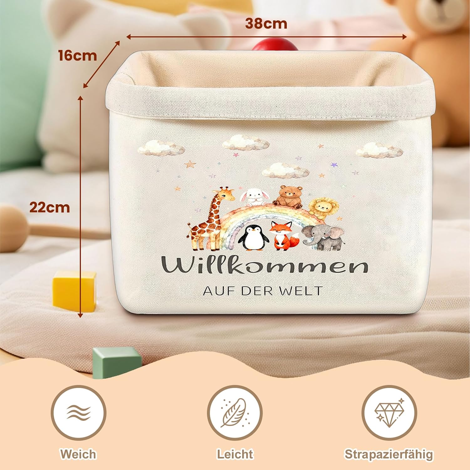 Changing Table Organiser Basket, Baby Gifts Nappy Bag, Baby Gifts for Birth Boy and Girl, Newborn Gift Storage Basket, Baby Shower Gift, Christening Gift, Nappy Cakes – Bild 7