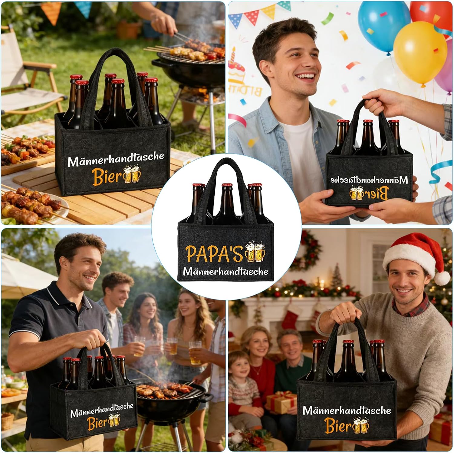 Men's Beer Handbag, Funny Gifts for Men, Men's Gifts, Birthday Gift for Men, Reusable Bottle Bag for Grandpa, Dad, Father Gift, Men's handbag beer – Bild 7