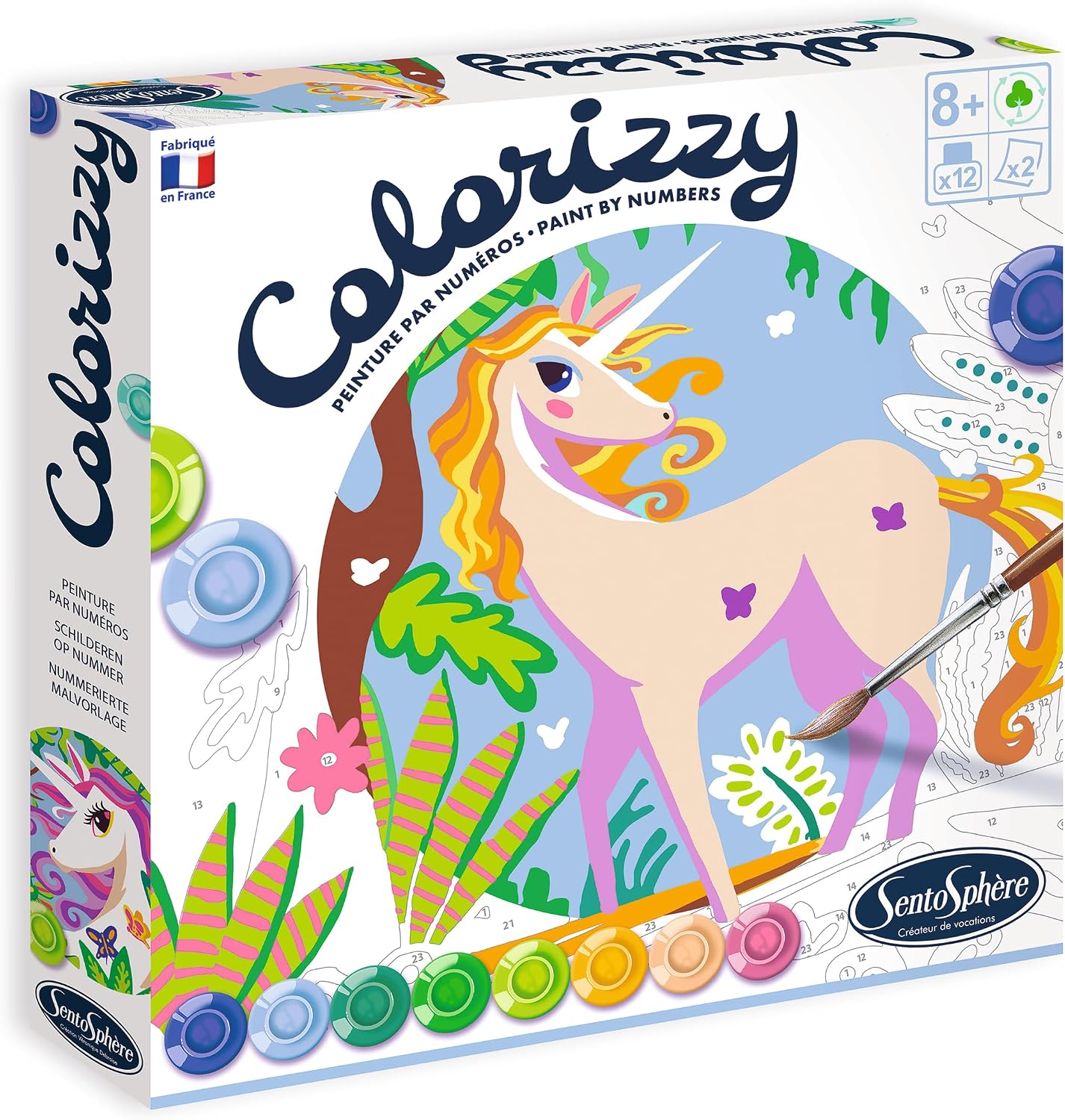 Sentosphère 3904507 Paint by Numbers Children's Painting Kit Unicorns Craft Kit Creative Kit DIY – Bild 3