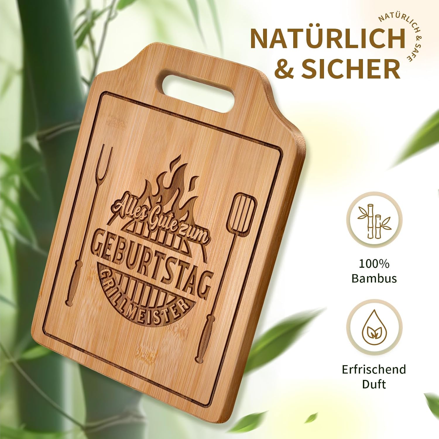 Birthday Gift for Men - Engraved Bamboo Chopping Board, Gifts for Men Birthday, Men's Gifts – Bild 3