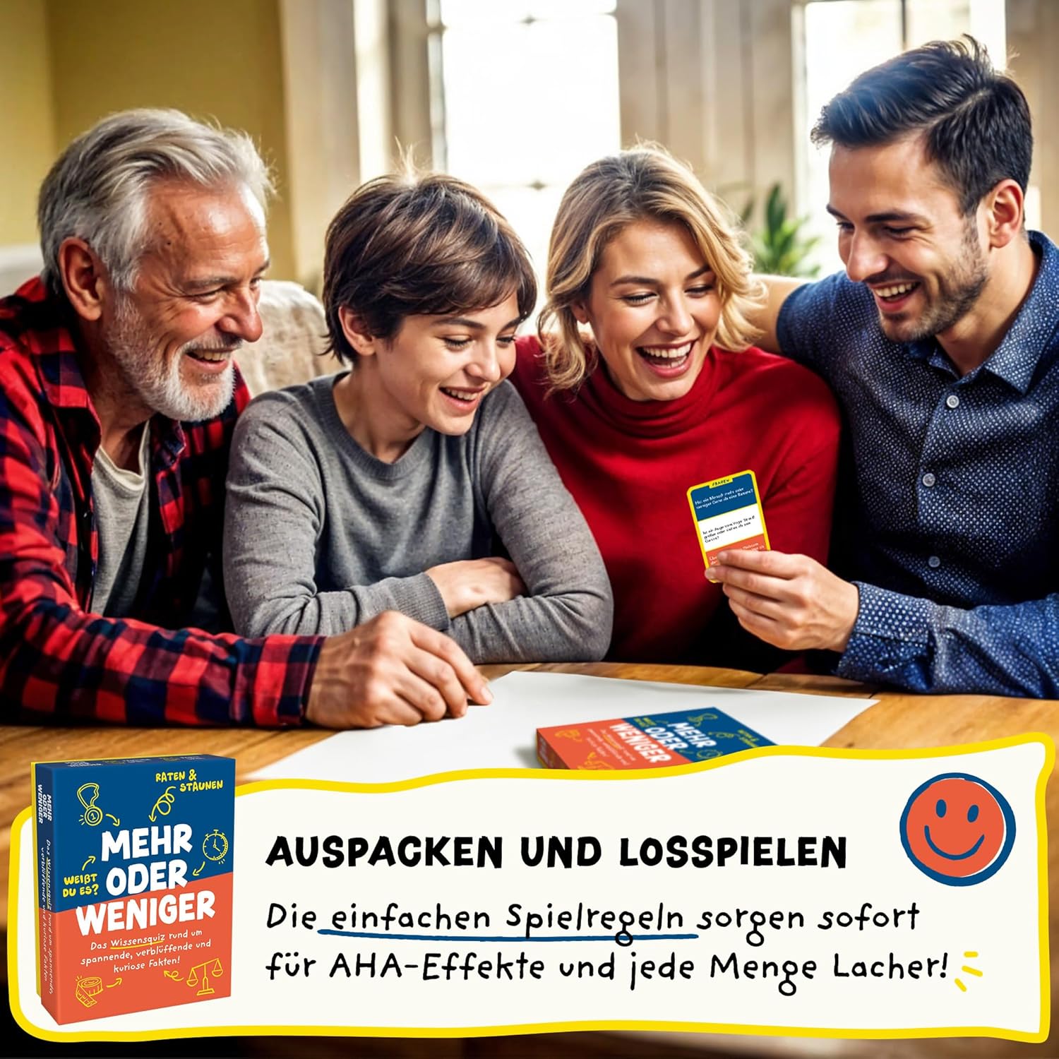 More or Less - Guessing Game for 2 People - 110 Cards 320 Questions - Game for Adults & Children from 10 Years - Great Card Game for 2+ Players - Family Game, Board Game or for Two – Bild 6