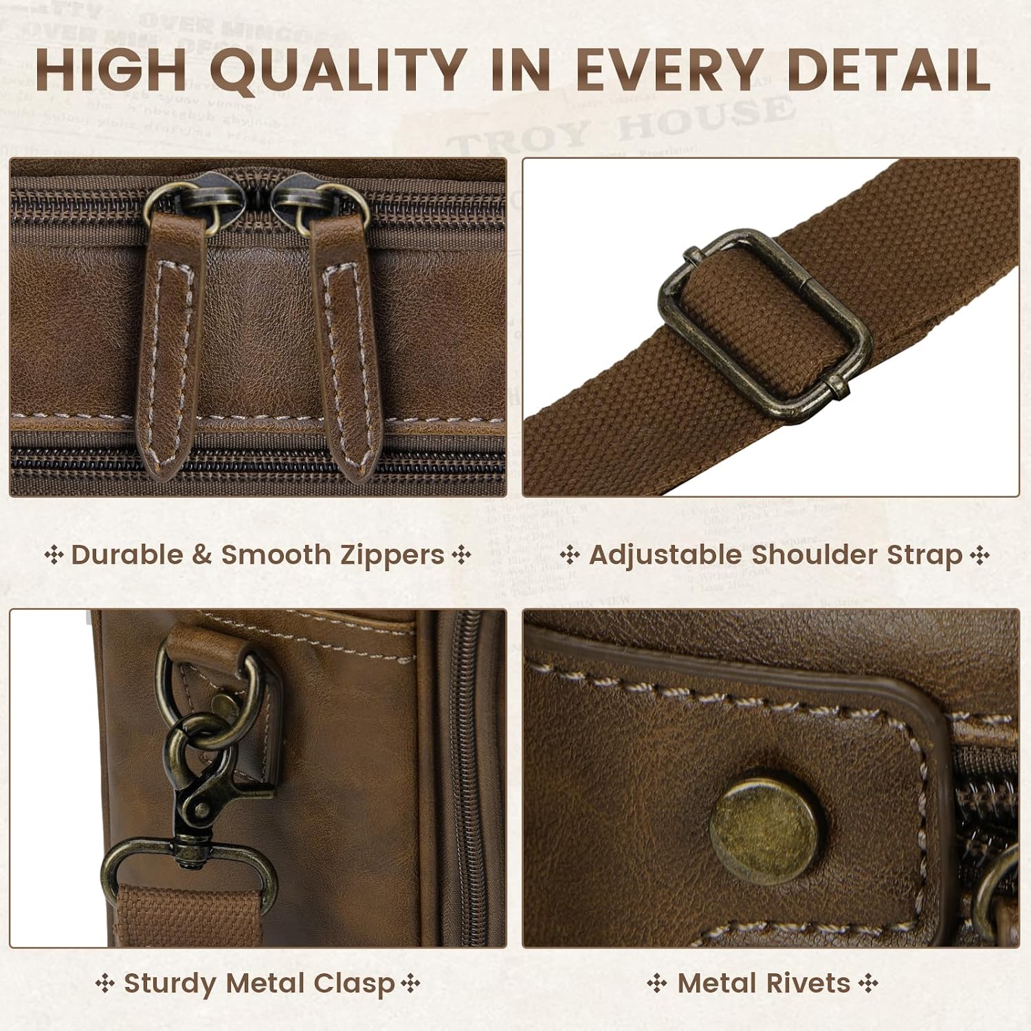 RAINSMORE Work Bag Men's Waterproof Briefcase Men's Teacher Bag Messenger Bag – Bild 6