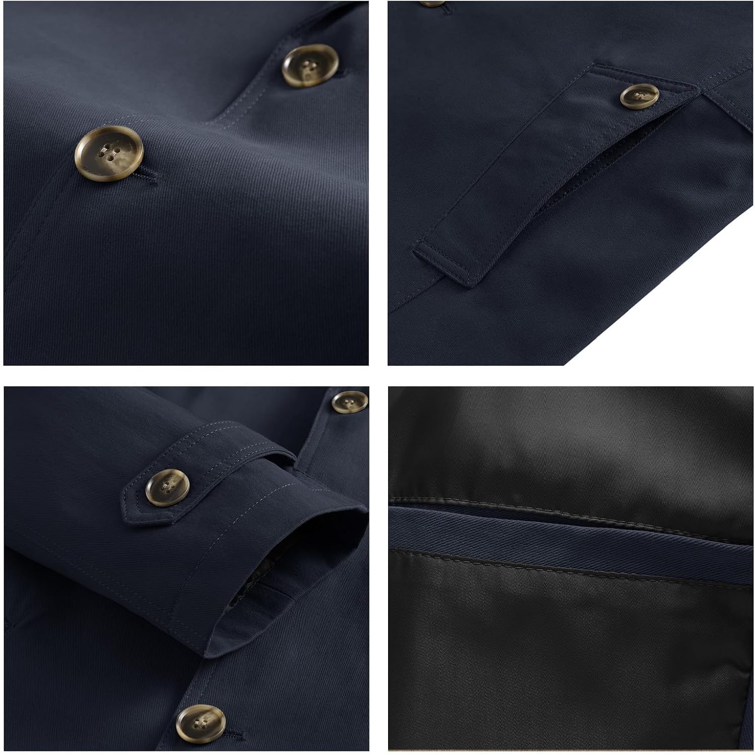 KUDORO Men's Transition Jacket, Lightweight Aviator Jacket, Bomber Jacket, Cotton Cargo Jacket, Men's Trench Coat with Multiple Pockets – Bild 6