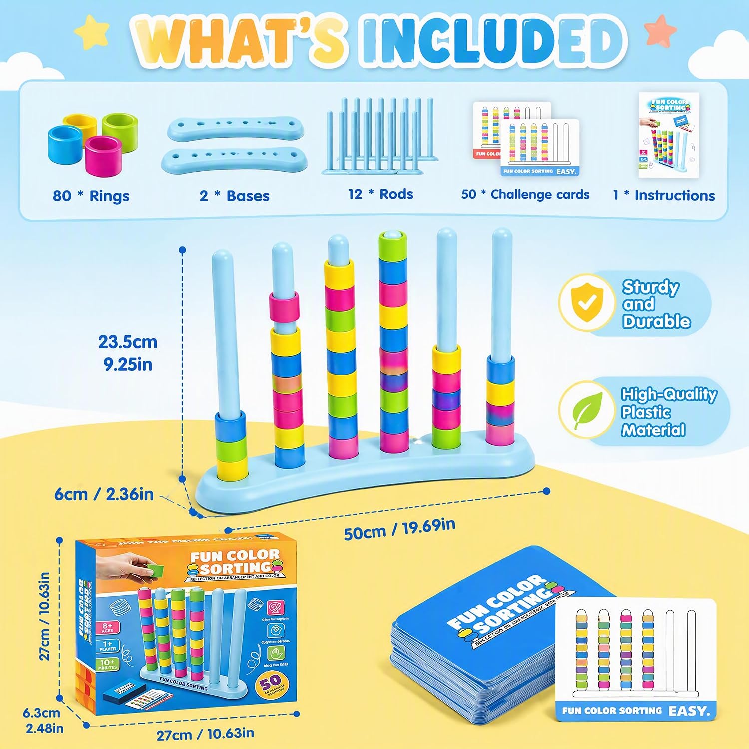 Color Stack Game, Colour Stack Challenge Game, Montessori Board Games – Bild 4