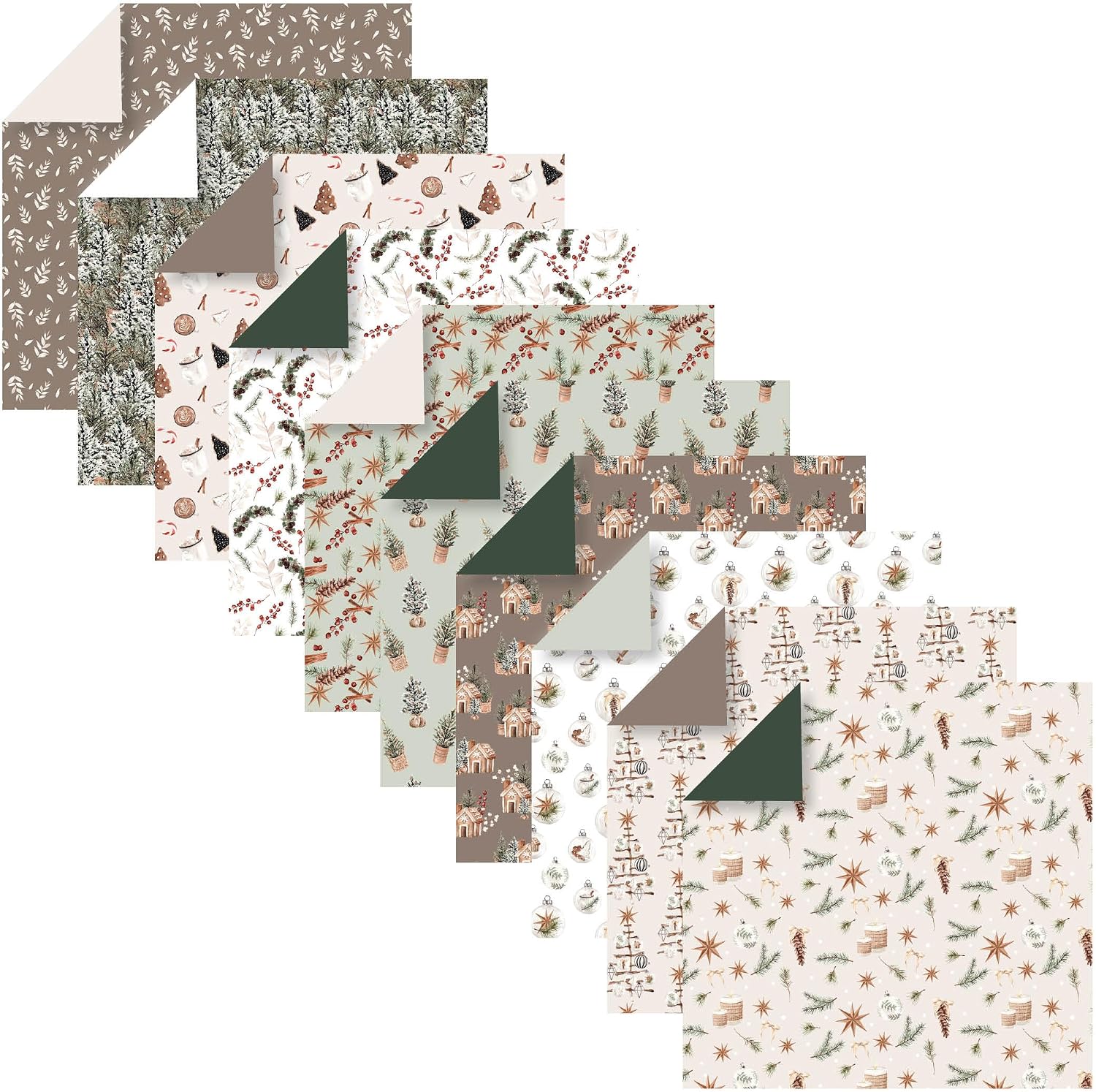 Clairefontaine 95638C 60 Sheets Origami Paper 15 x 15 cm 70 g Christmas Cosy – Bild 3
