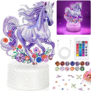 Horse Girls Gift 6 7 8 9 Years Diamond Painting Night Light Children