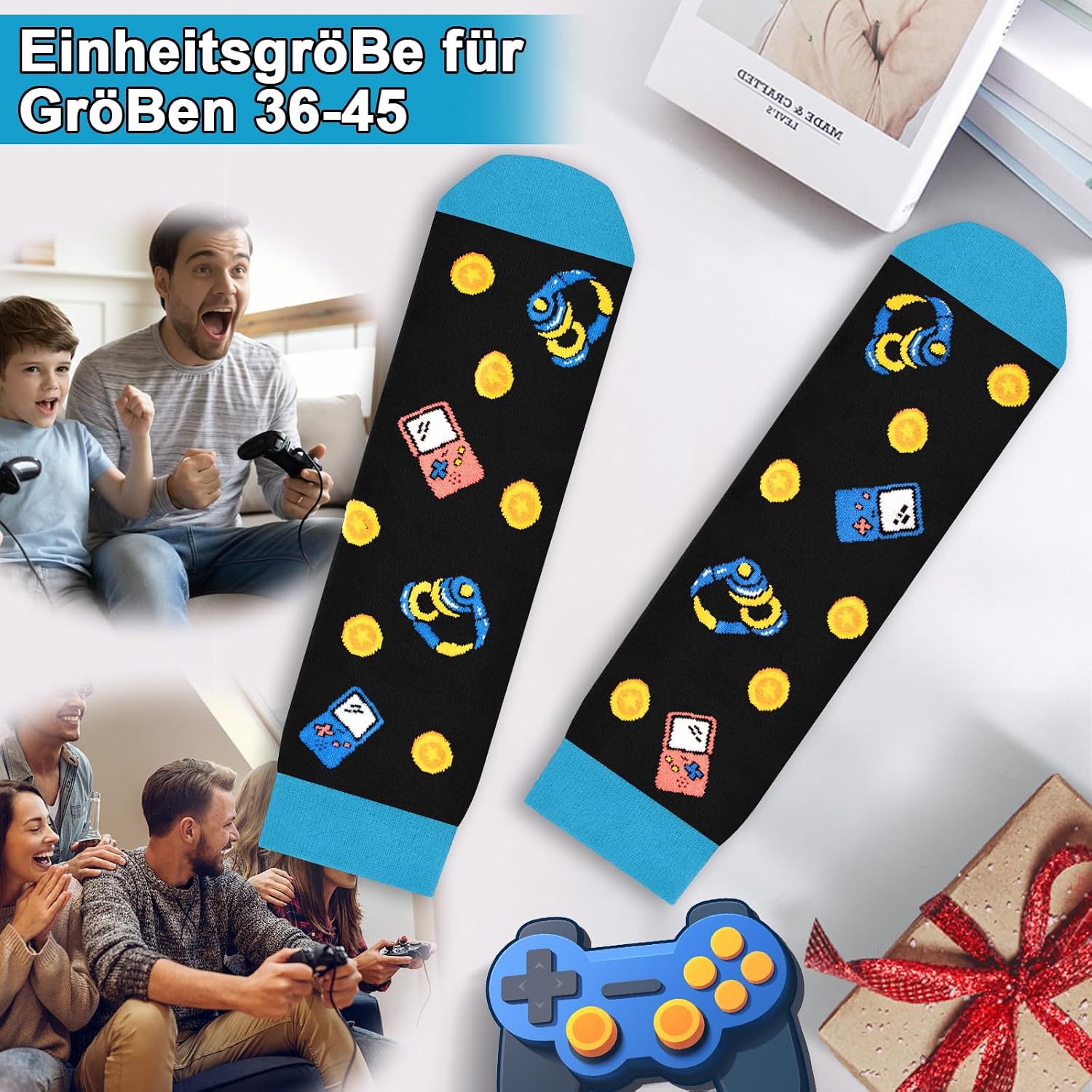 Funny Socks Gambling with Saying "Bitte NICHT STÖREN ICH ZOCKE, Gamer Gift for Boys and Women, Gaming Socks, Funny Gifts for Men, Christmas, Birthday – Bild 5