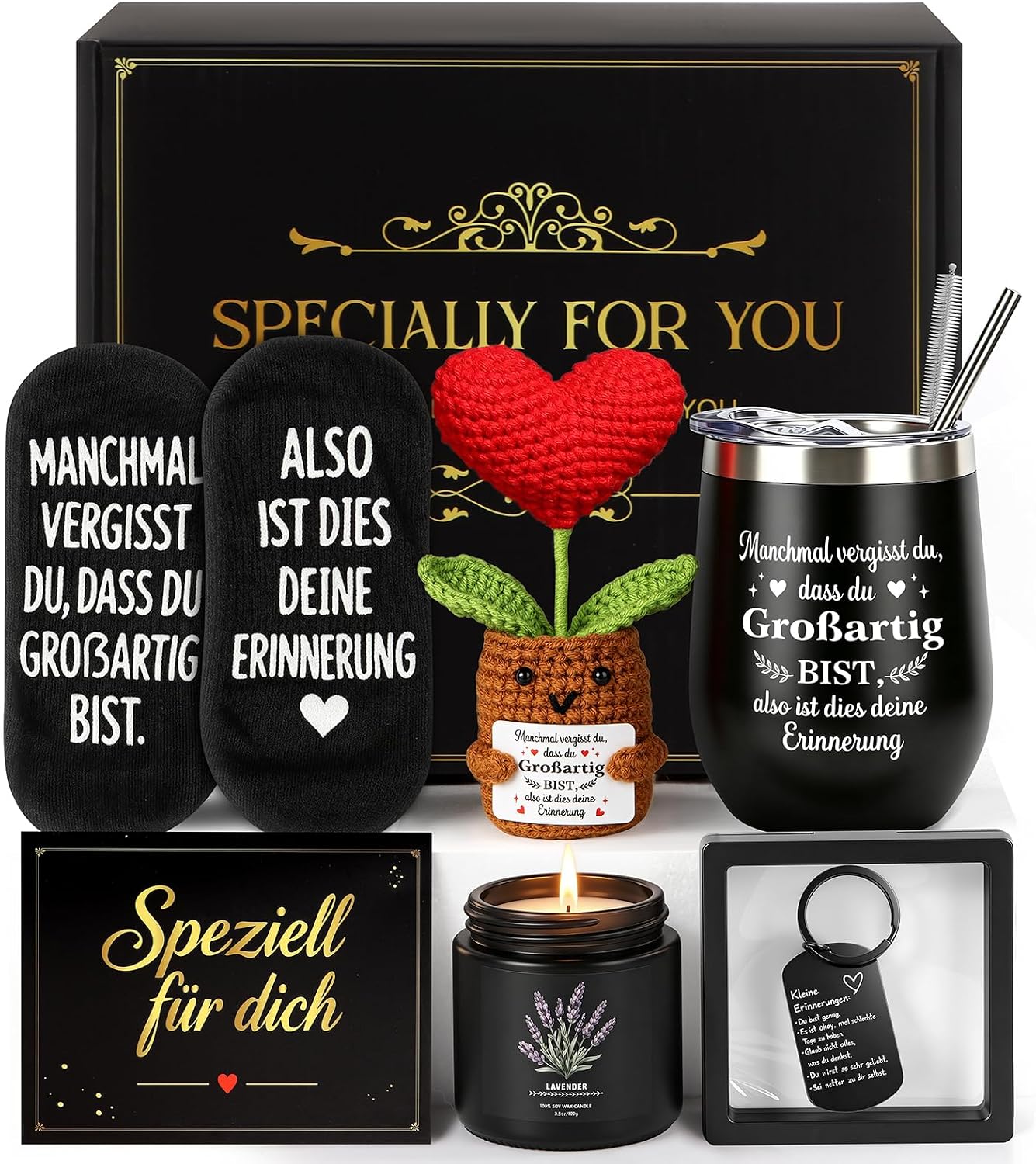 MUJUZE Black Gift Set for Men & Women, Gift Idea for Him & Her