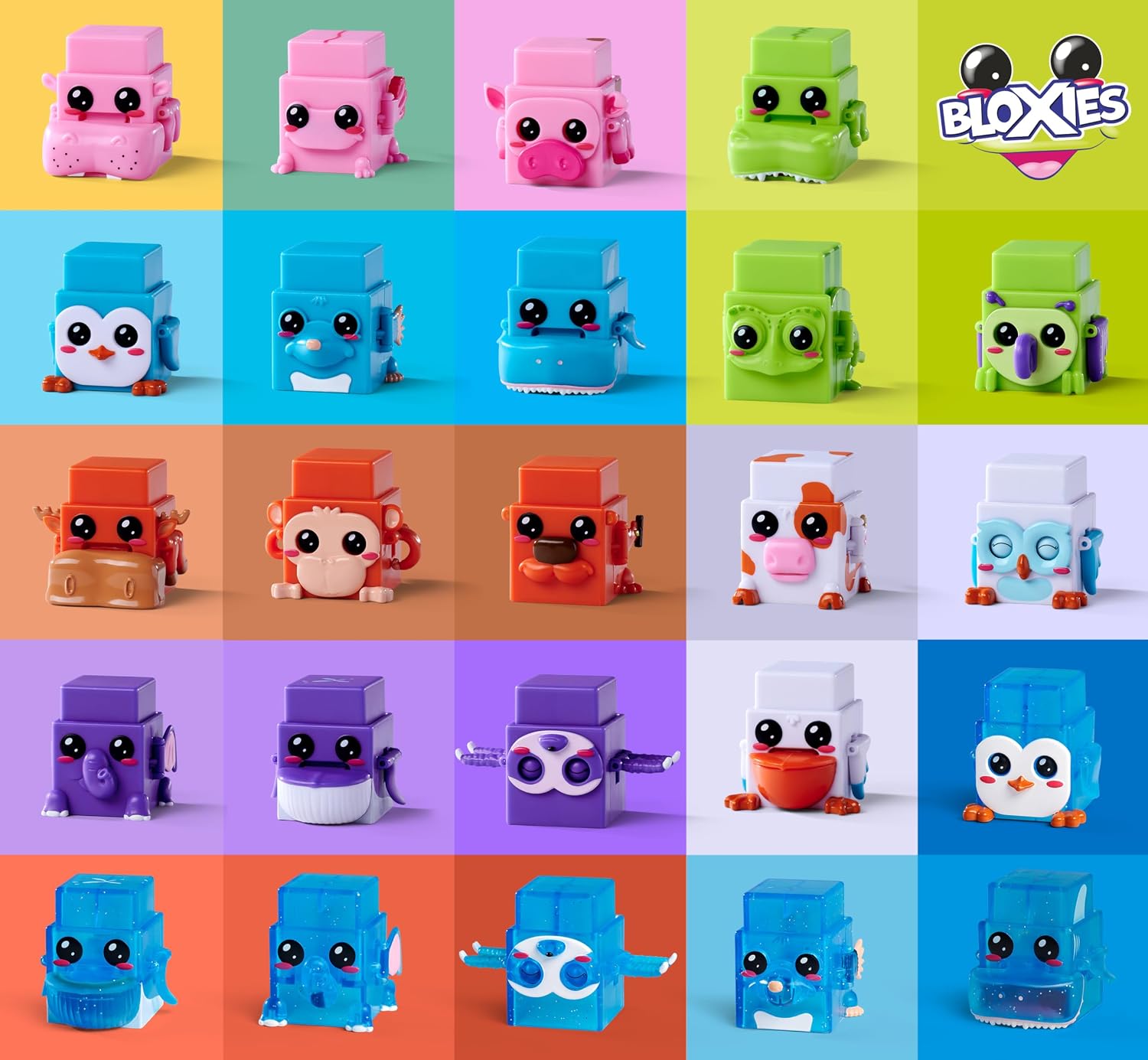 Simba 105952627 - Bloxies Figure (4 Pieces) - Animal Building Blocks for Stacking and Collecting with Motion Effect, Toy for Children from 3 Years, Random Selection in Surprise Packaging – Bild 2