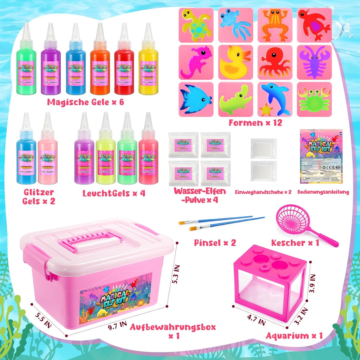 Magic Aqua Gelz Set, Craft Set Children from 5 6 7 8 9 Years Water Elf Kit Creative Toy from 5-10 Years Girls Boys Gift 6-12 Years Water Beads for Children Squishy Make Yourself Water Toy – Bild 5