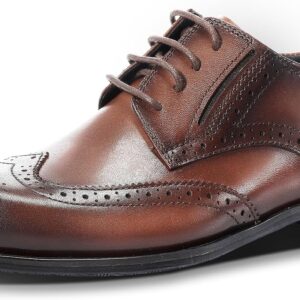 Allthemen Men’s Suit Shoes Leather Modern Leather Shoes Business Oxford Derby Shoes Lace-Up Brogues