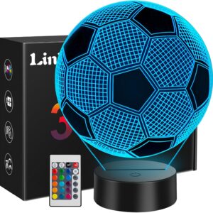 Linkax 3D LED Night Light Optical Illusion Light Illuminating Light Desk Table Light Lamp 7 Color Remote Control with Acrylic Flat & ABS Base & USB Charger