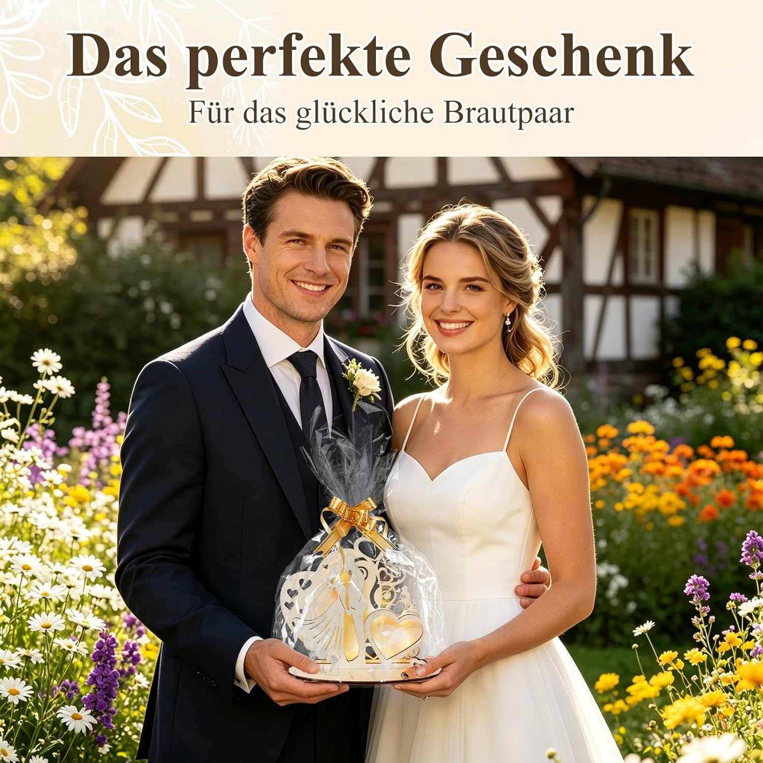 Wedding Money Gift for Bride and Groom - Wedding Gift Money Made of Wood with LED Light, Packaging with Foil & Bow, Mr & Mrs Decoration, Ready to Use – Bild 6