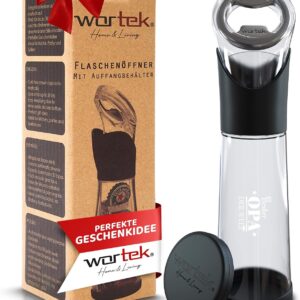 wortek Bottle Opener with Collection Container – Drink Opener Beer Bottle Opener Bottle Opener Bottle Cap Collector Bar Kitchen Grandpa Gift – Gift for Men and Beer Lovers – Best Grandpa Engraving