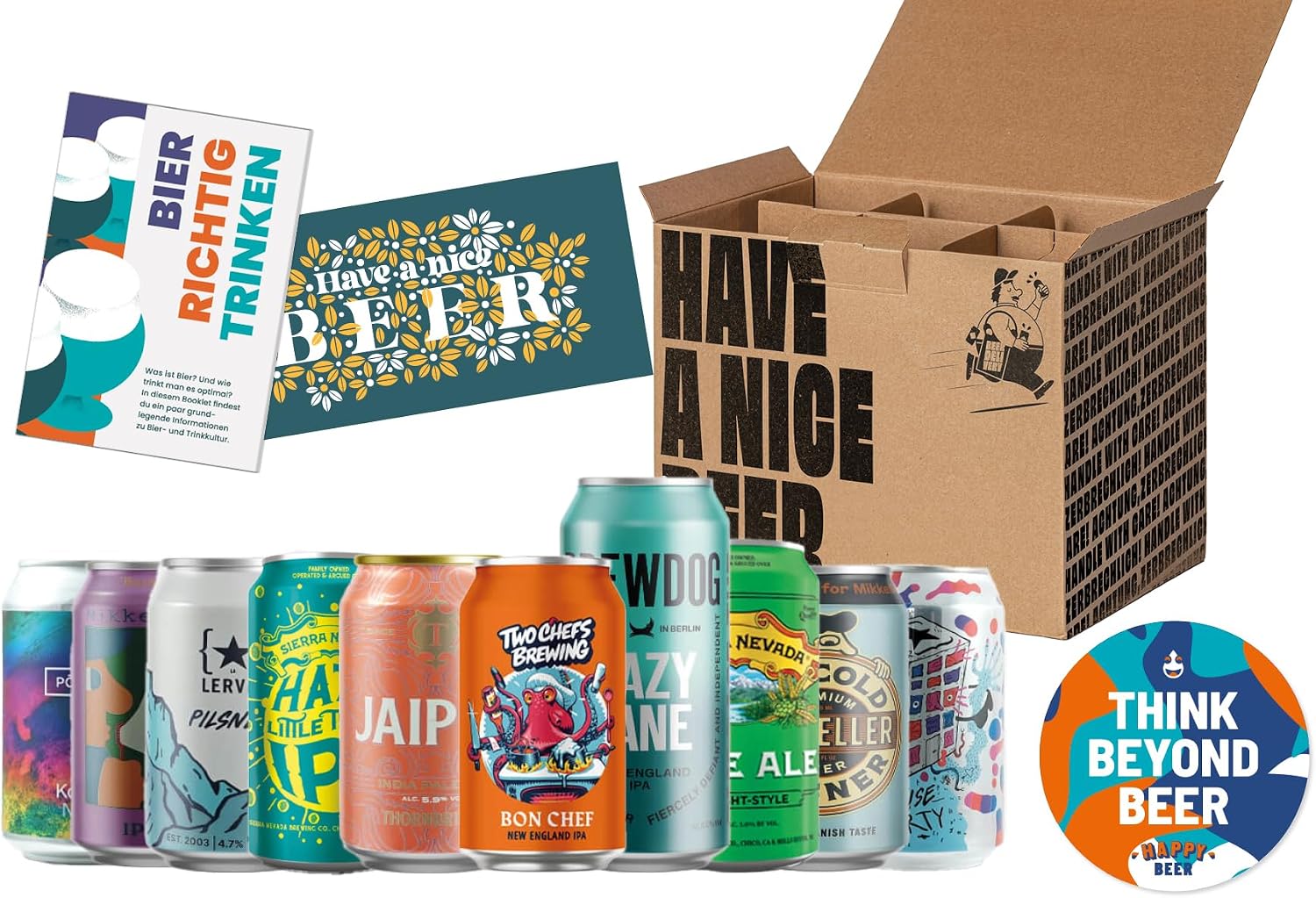 Craft Beer Package Tin - 10 International Premium Beers, Beer Gift Package, Gifts for Men, Tasting for Home, Craft Beer Gift Pack, Father's Day Gift, Includes 2.50€ Reusable Deposit – Bild 2