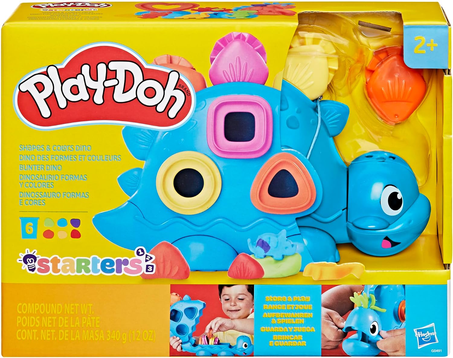 Play-Doh Colourful Dino Dinosaur Toy with Shapes and Tools, Craft Mat and 6 Colourful Tin of Clay, Craft Set and Activity for Girls and Boys and Fans of Dinos from 2 Years – Bild 14