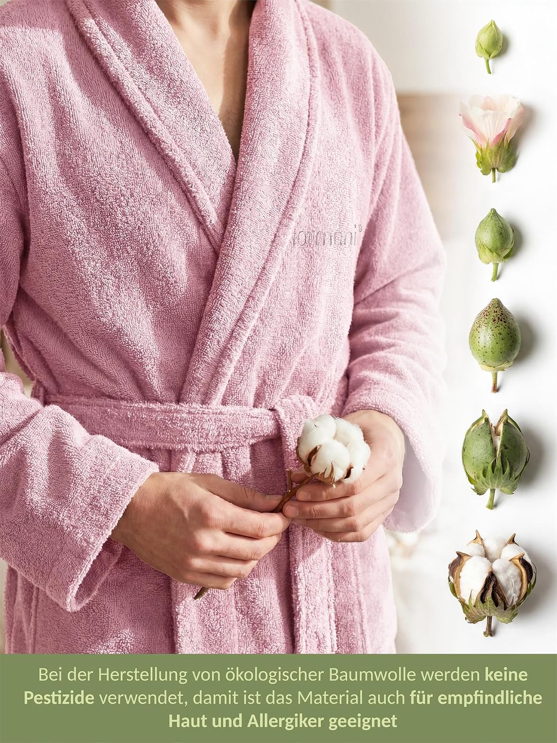 normani 100% Cotton Bathrobe Sauna Gown Two-Tone and Plain with and without Hood for Men and Women (Sizes XS - 4XL) – Bild 5